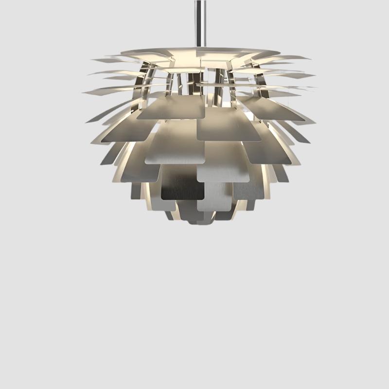 Lyra Artichoke Aluminum Brass Pendant Light LED Sculpture
