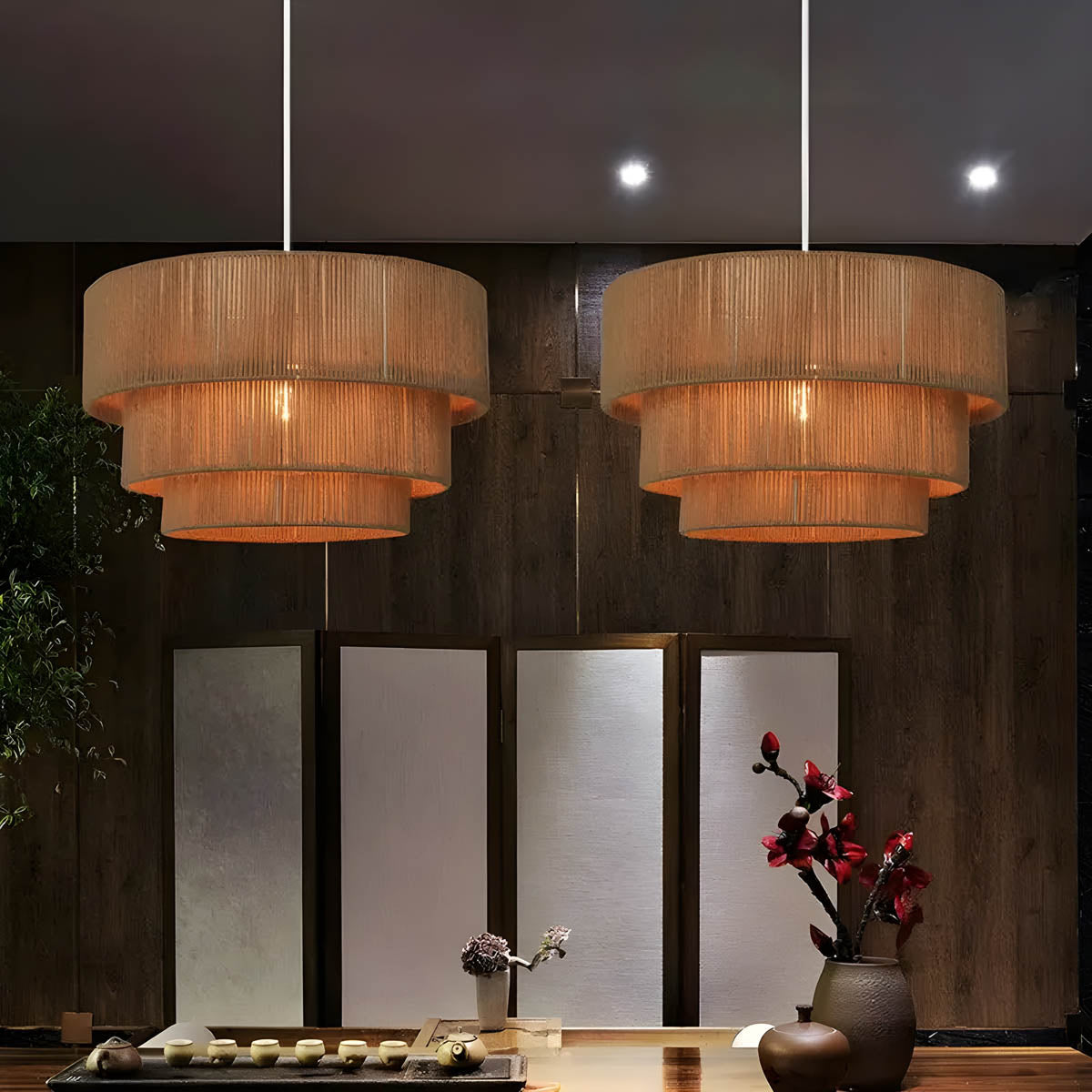LumaCord Modern Metal Pendant Light With Eco LED Rope