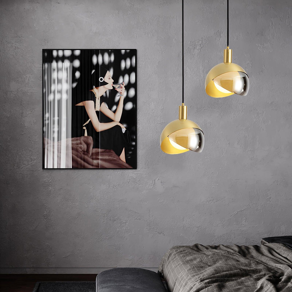 Astraeon Modern Pendant Light In Metal And Glass Finish
