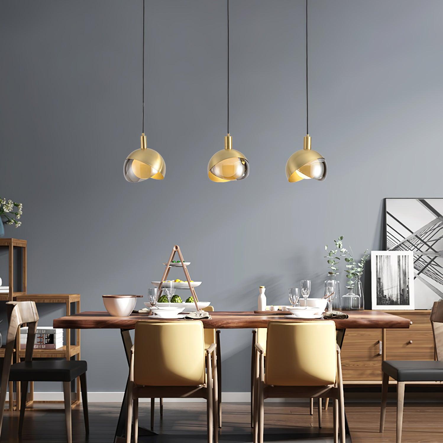 Astraeon Modern Pendant Light In Metal And Glass Finish