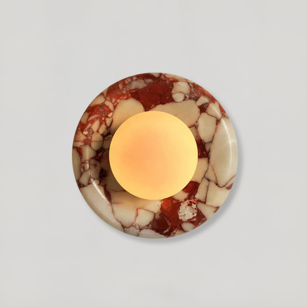 Elara Round Marble Wall Light With Soft Frosted Glow For Any Room