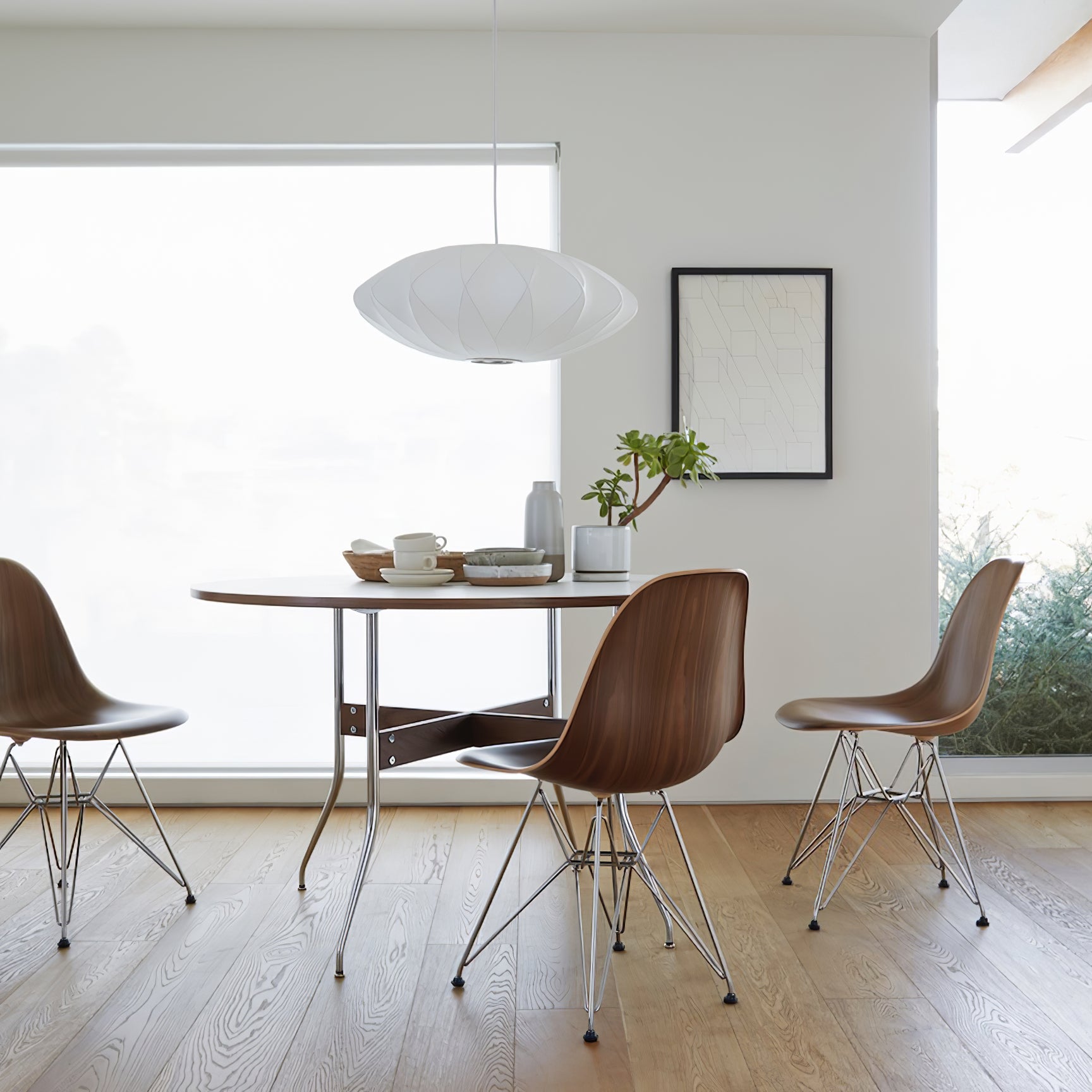 NovaLume Wood and Steel Pendant Light Modern Grace