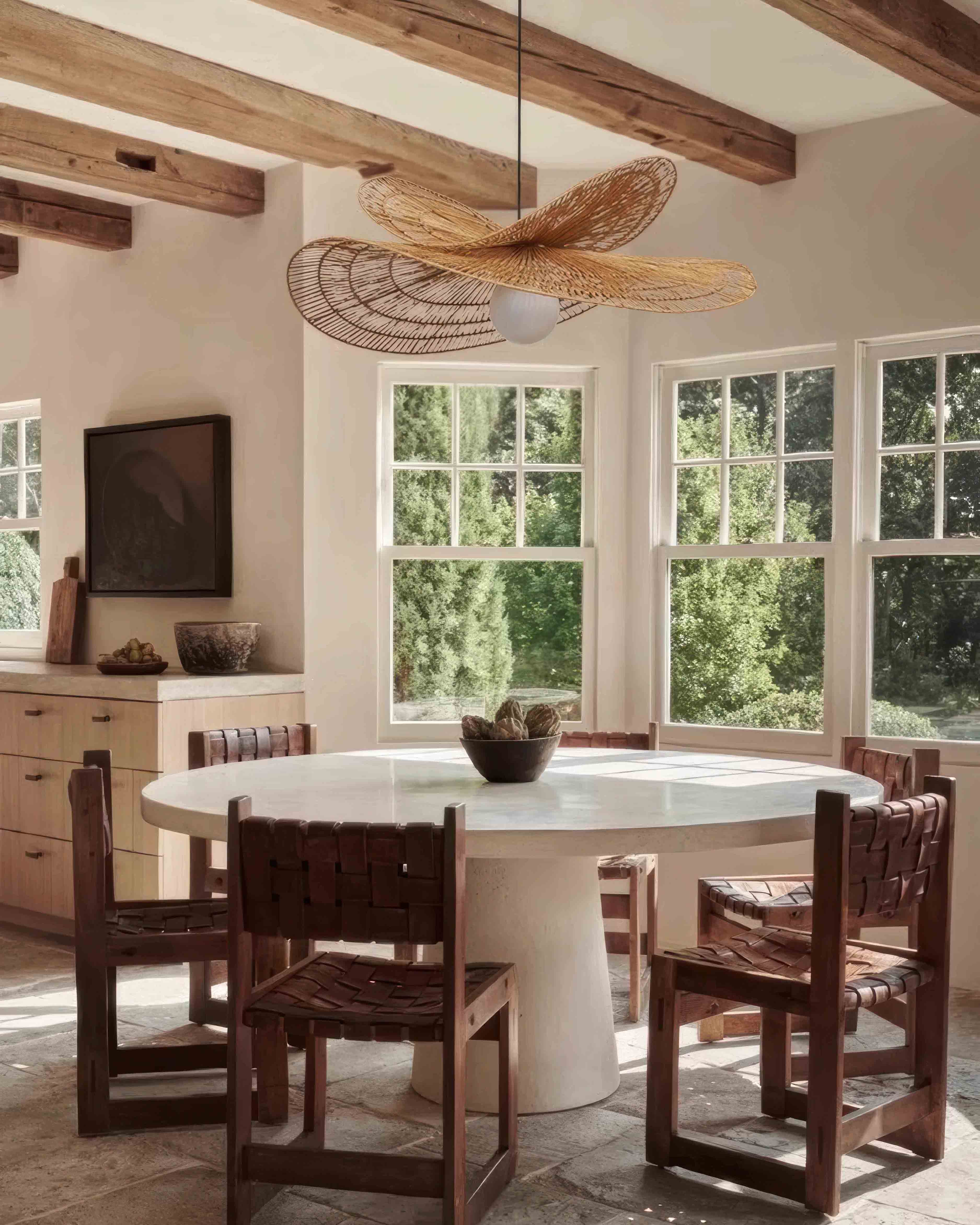 LumaRin Handwoven Rattan Chandelier in Japanese Wabi Sabi Style Ambient Light