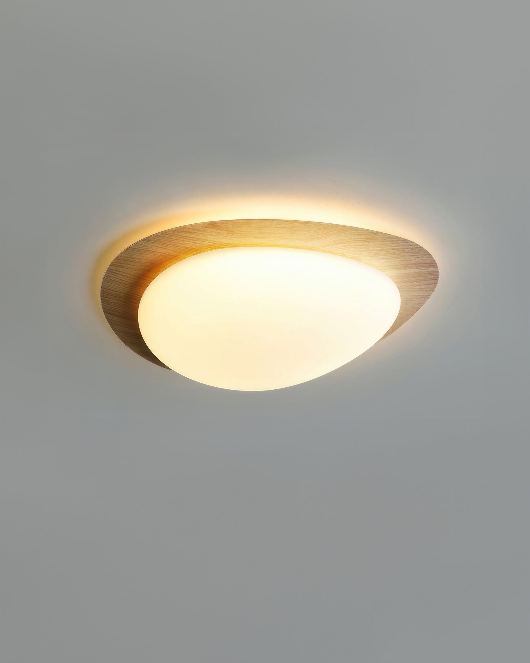 Nyra | Nordic Pebble Wood Grain LED Ceiling Light With Even Illumination