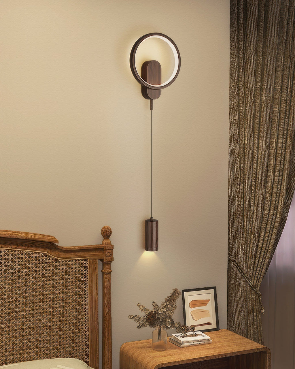 Elara Nordic Wood Grain Wall Lamp With Japandi Influence
