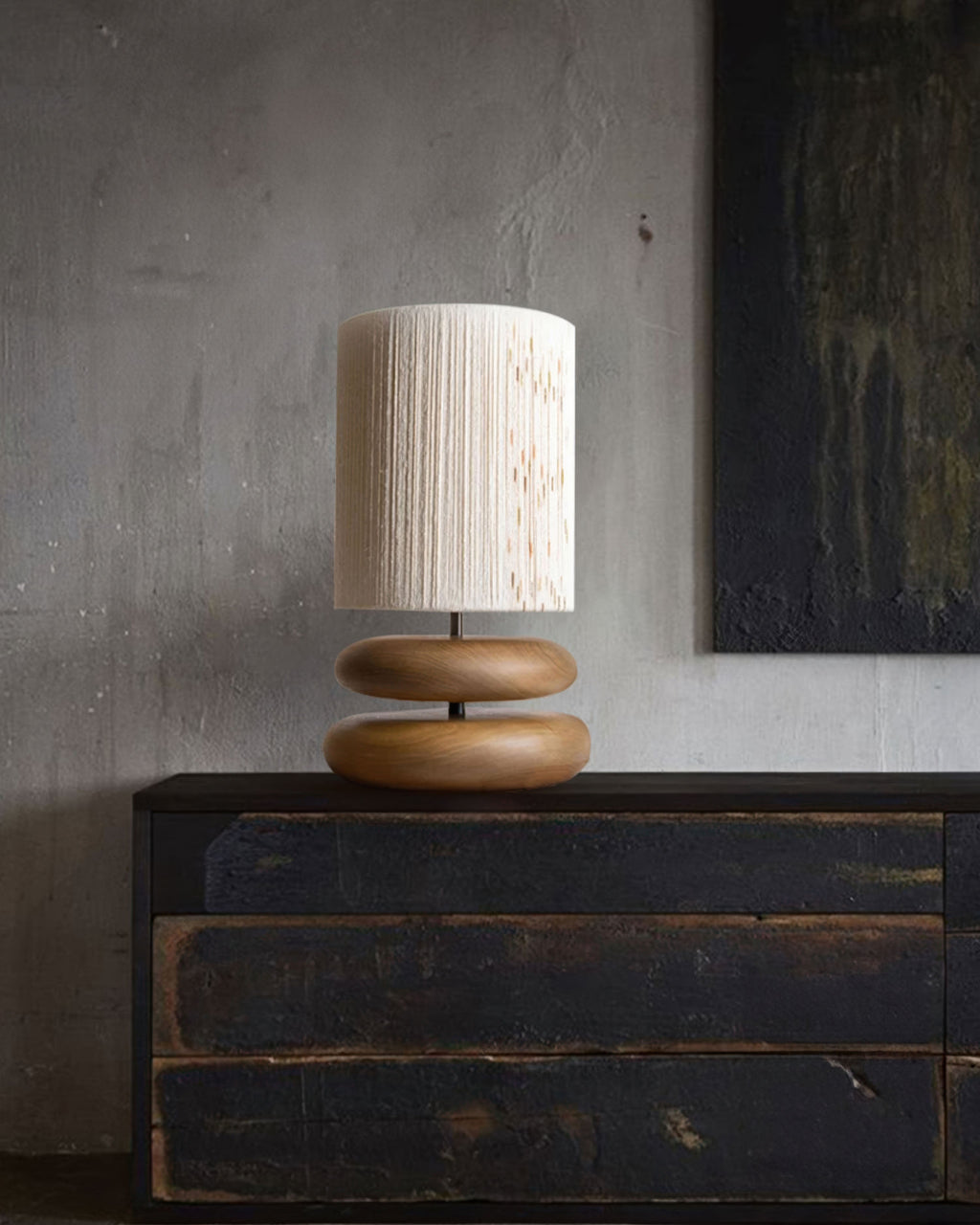 Solmere Tranquil Wood Table Lamp With LED Compatibility And Energy Efficiency
