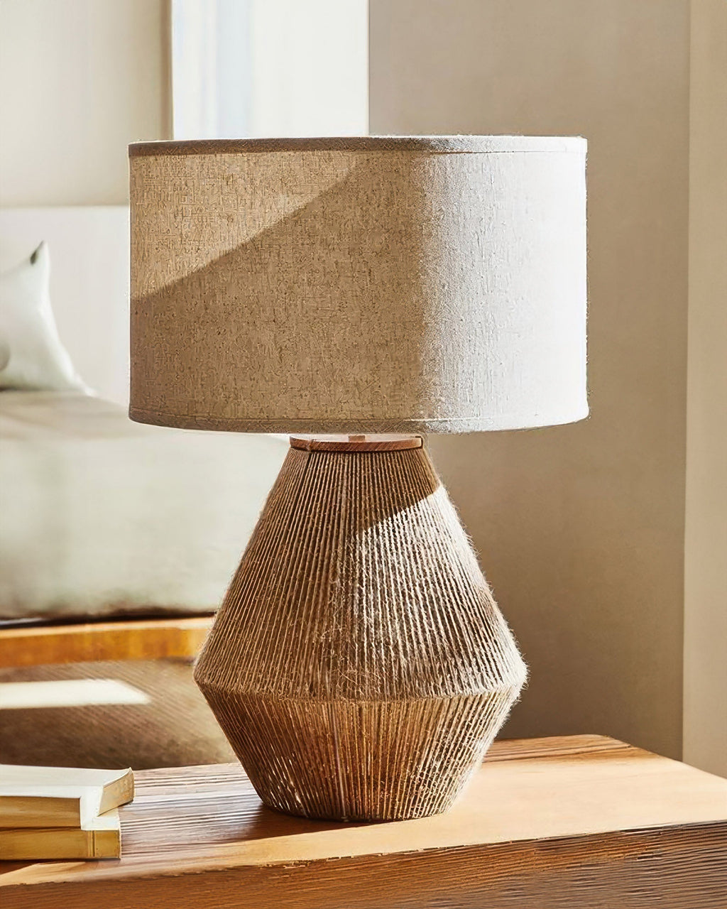 KumoWeave Hemp Desk Lamp With Eco Friendly Weave And Japanese Minimalist Design