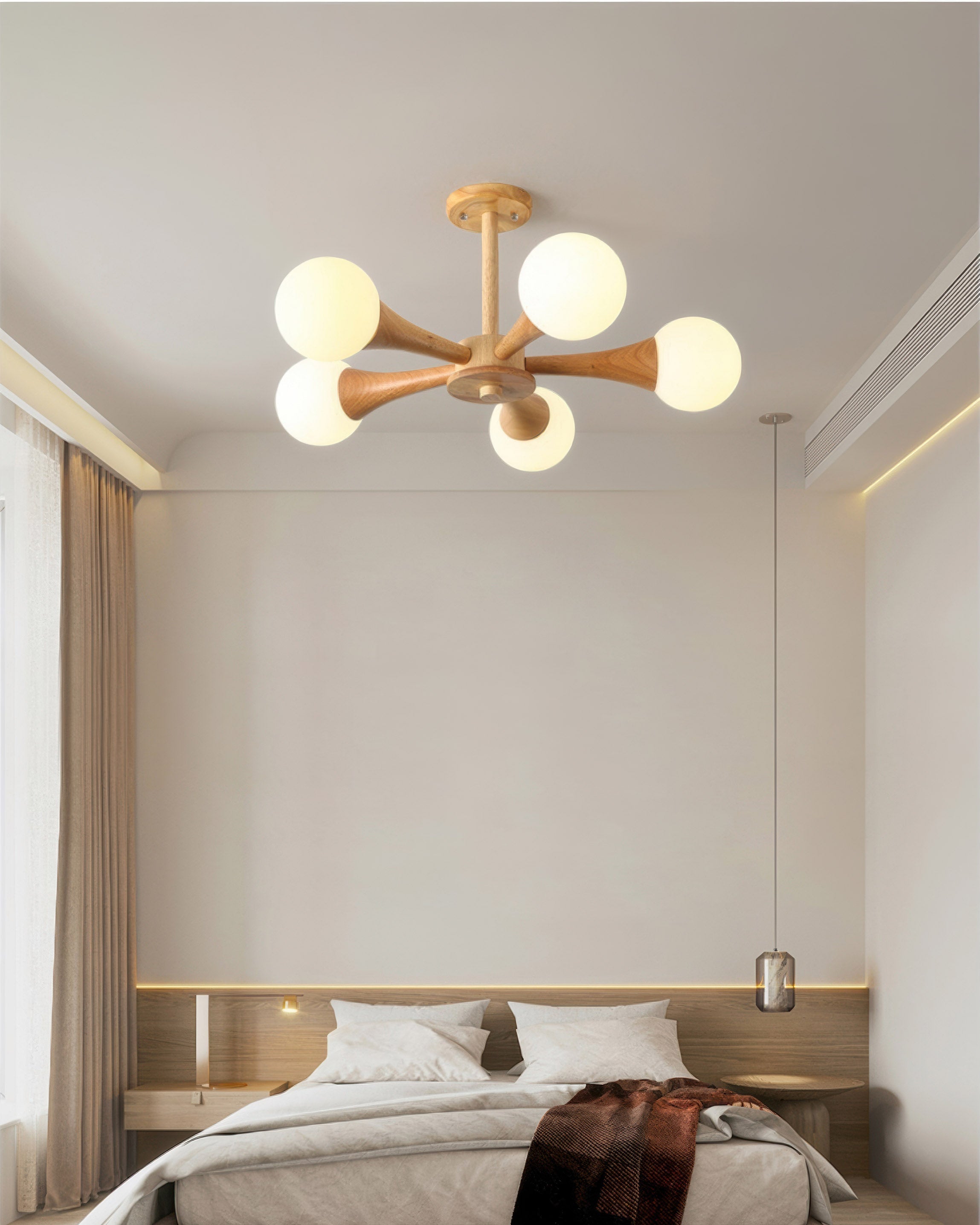 Aurelia Nordic Walnut Minimalist Pendant Light With Adjustable Warm Glow
