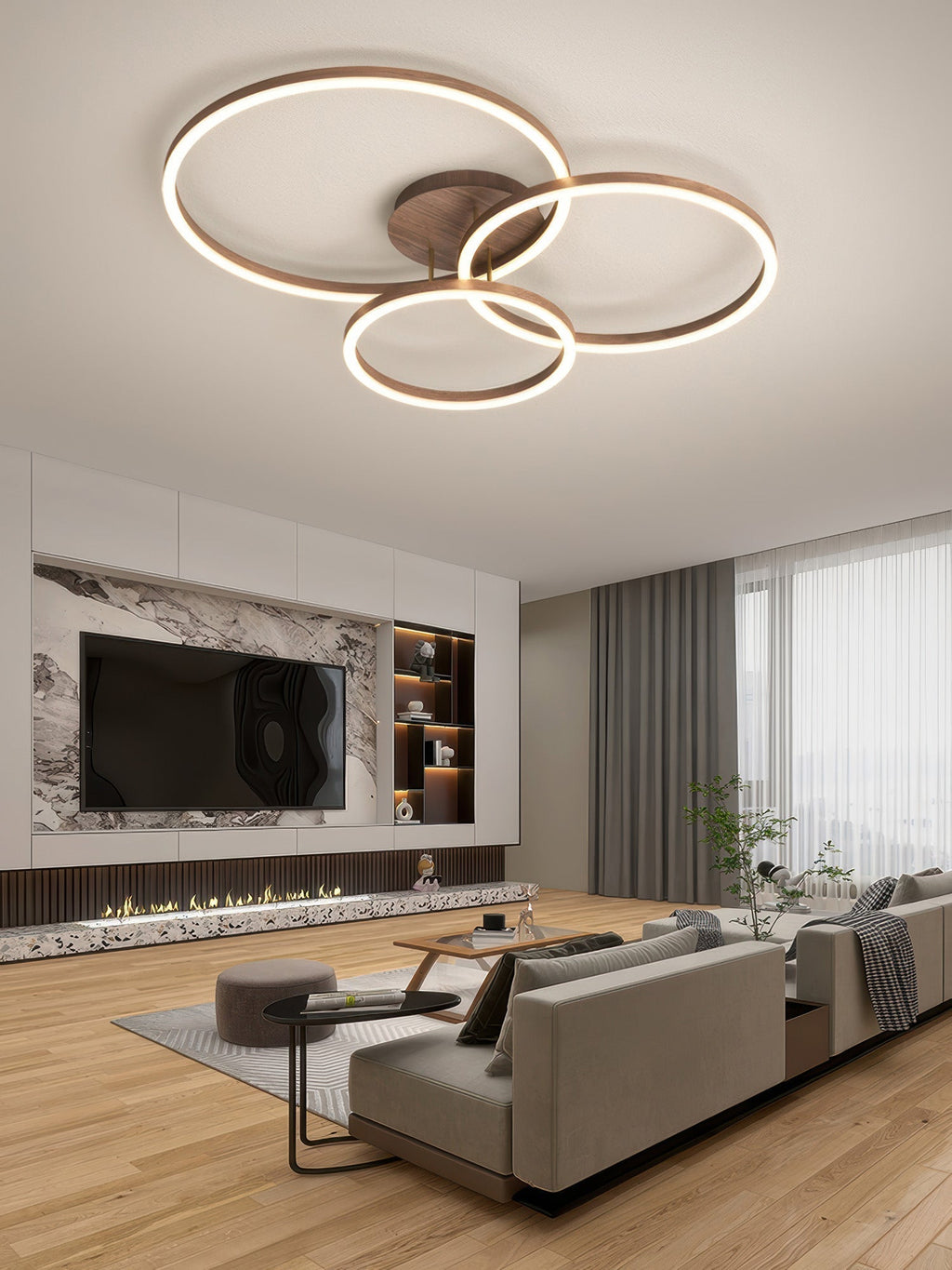 Aurion Geometric LED Flush Mount Ceiling Light For Modern Interiors