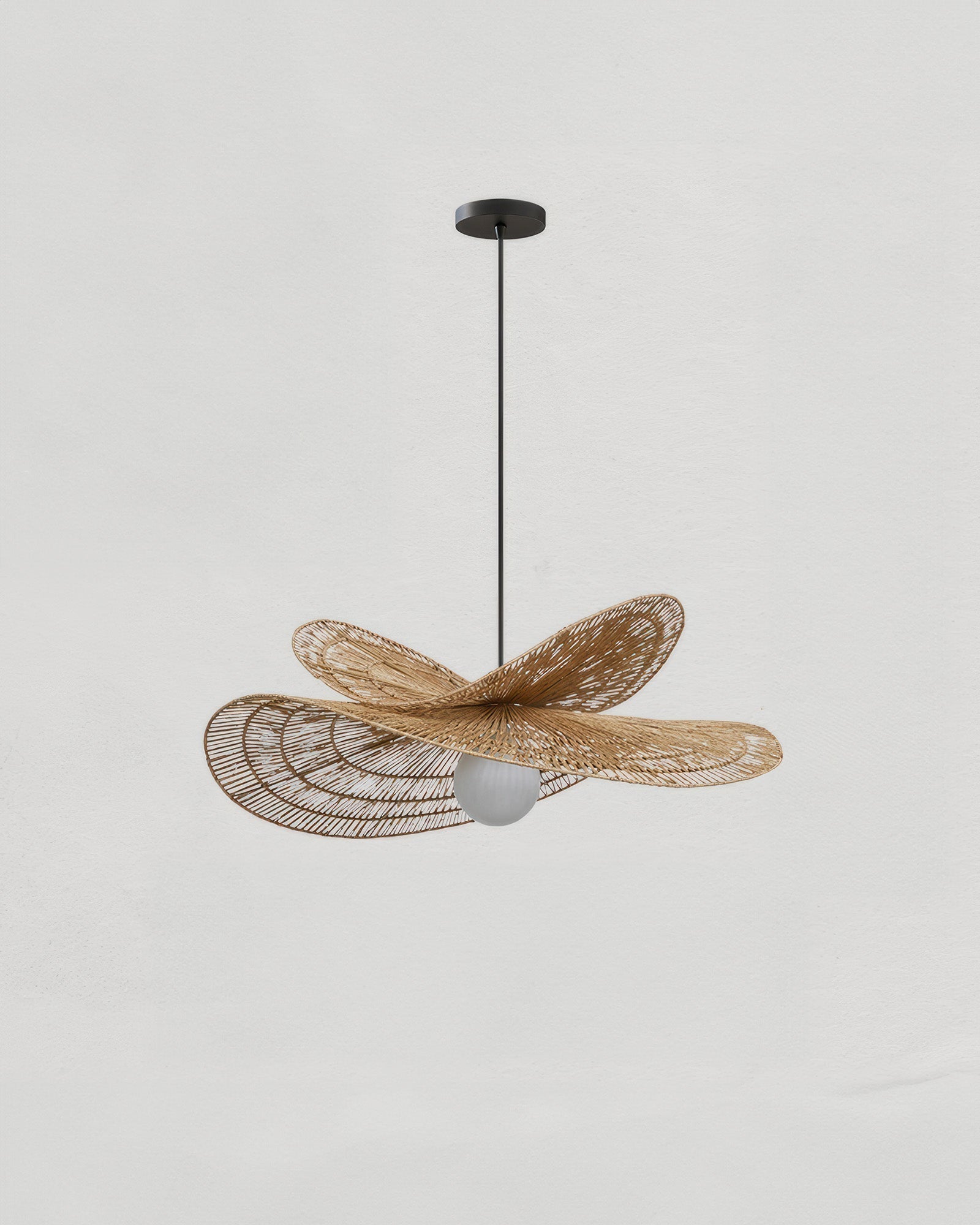 LumaRin Handwoven Rattan Chandelier in Japanese Wabi Sabi Style Ambient Light