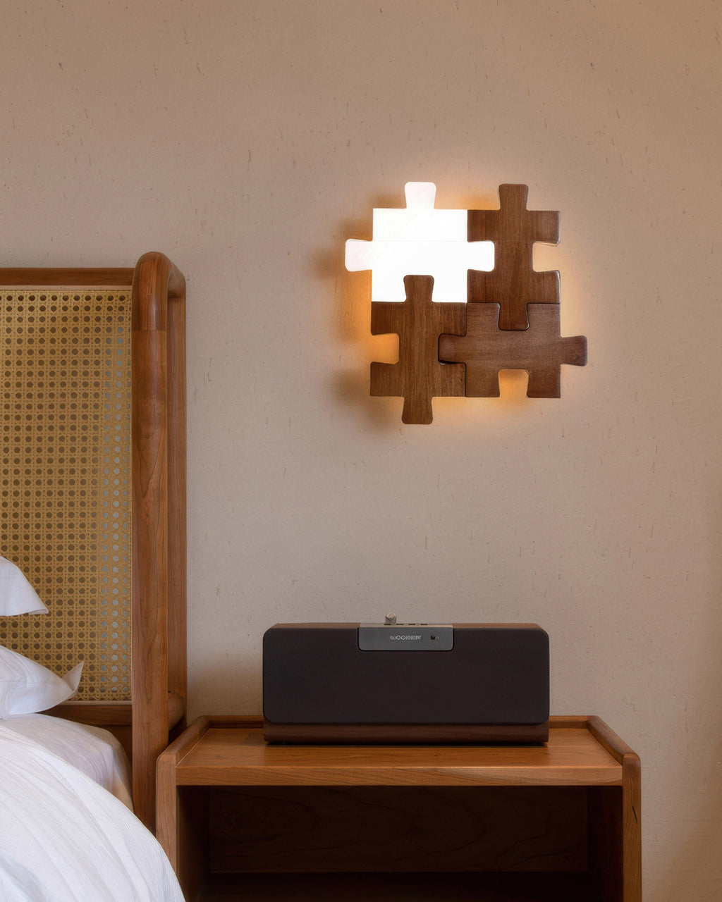 NovaPuzzle Wood Puzzle LED Wall Sconce in Nordic Minimalist Style