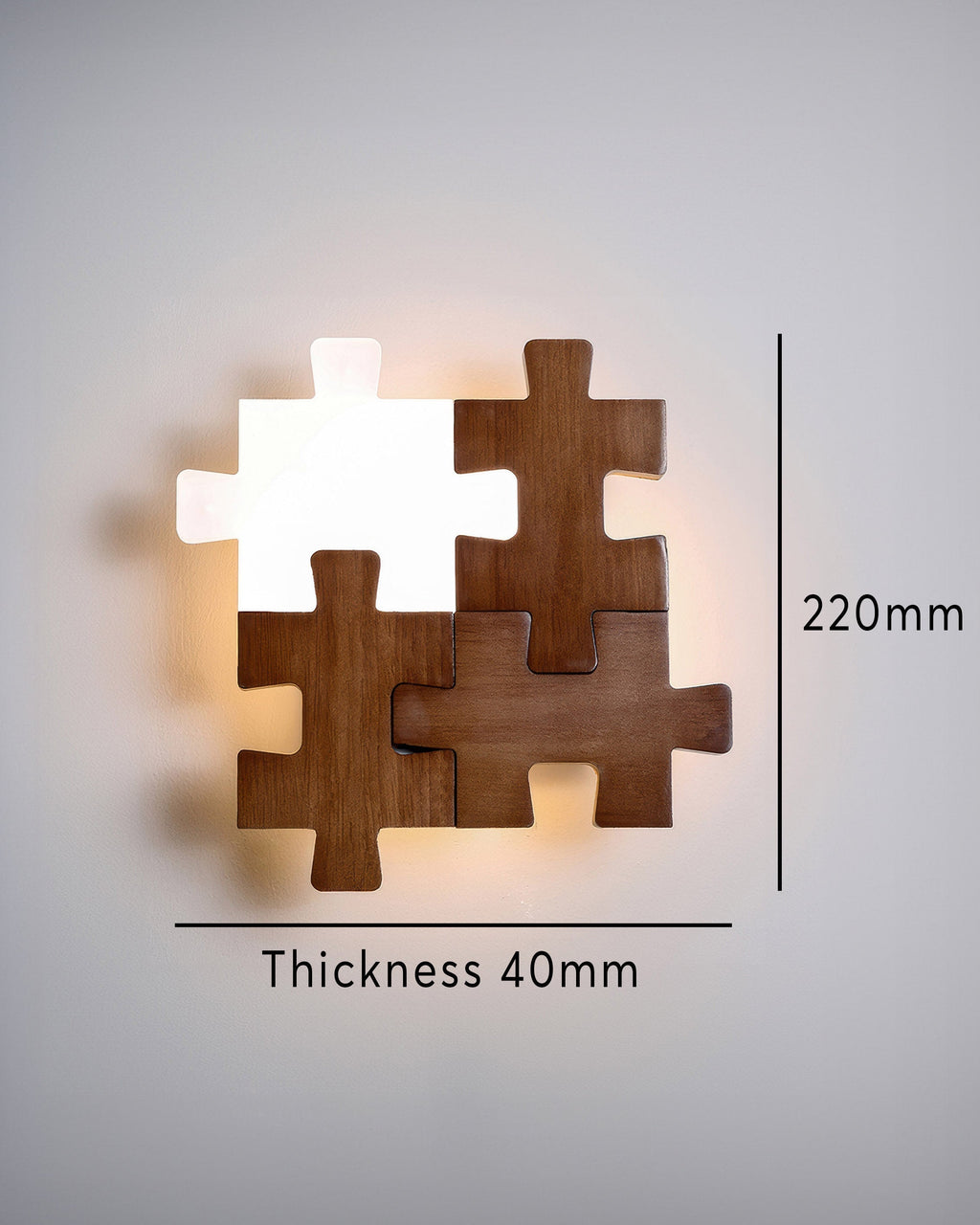 NovaPuzzle Wood Puzzle LED Wall Sconce in Nordic Minimalist Style