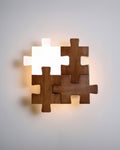 NovaPuzzle Wood Puzzle LED Wall Sconce in Nordic Minimalist Style