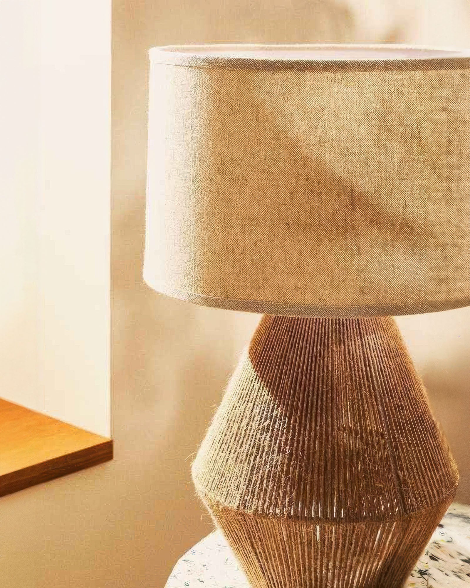 KumoWeave Hemp Desk Lamp With Eco Friendly Weave And Japanese Minimalist Design