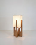 Kairoa Walnut Floor Lamp With Brass Accents Minimalist Japanese Design