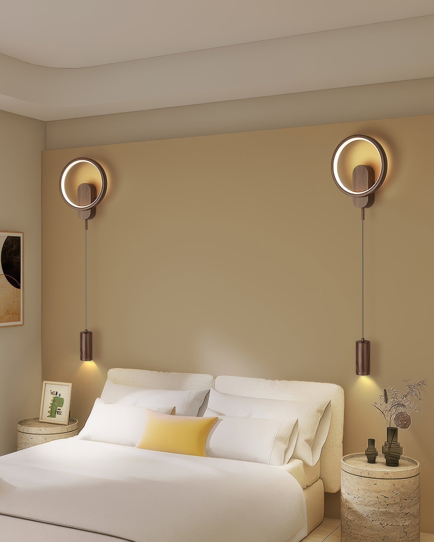 Elara Nordic Wood Grain Wall Lamp With Japandi Influence