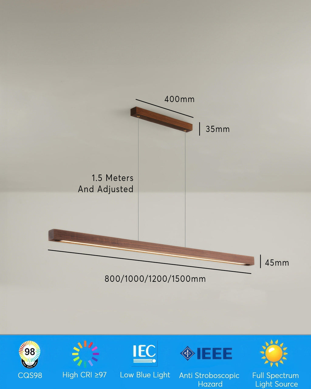 Caelum Walnut Minimalist Pendant Light | French Medieval Charm For Homes