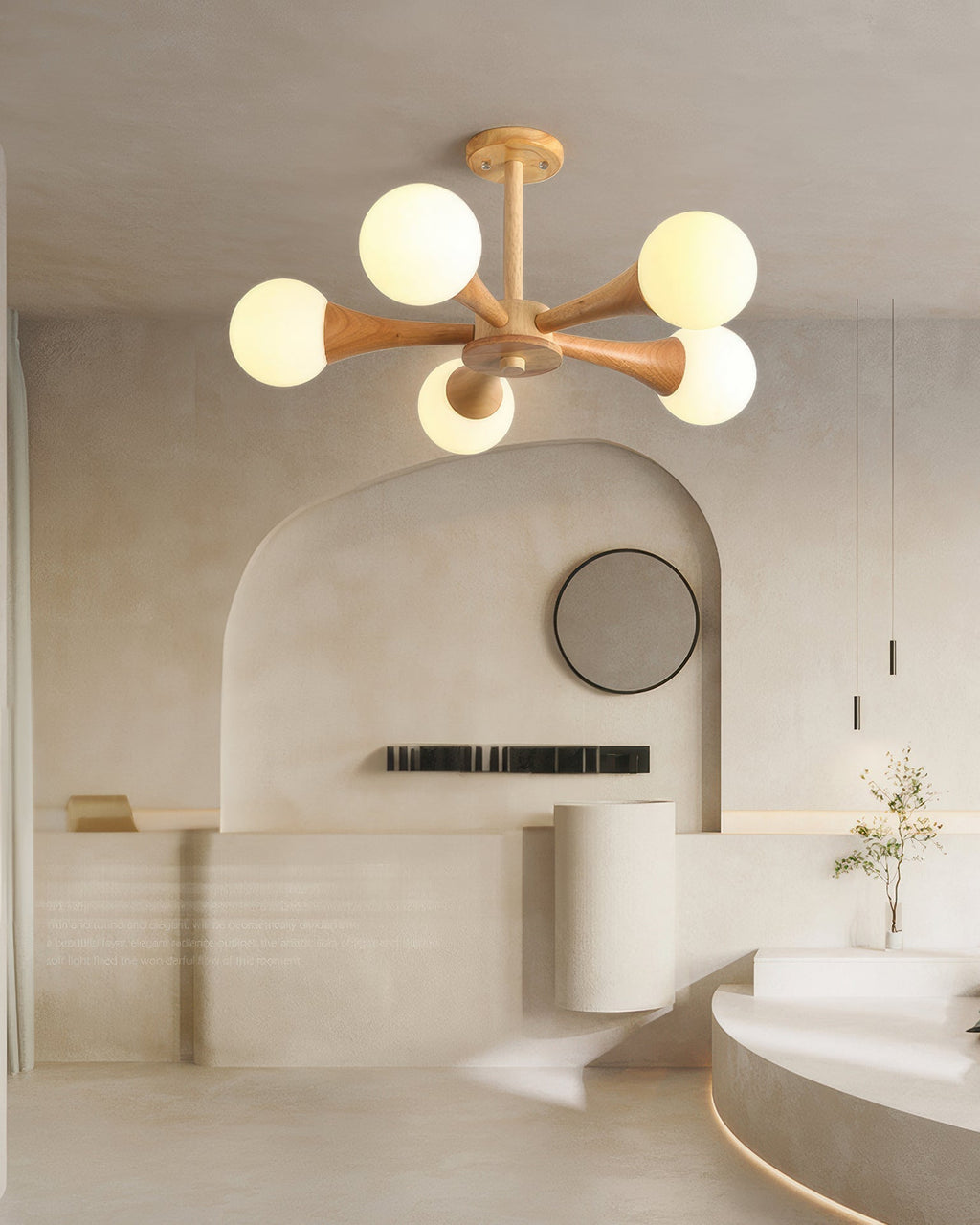 Aurelia Nordische Walnuss Minimalistische Pendelleuchte Mit Einstellbarem Warmem Licht