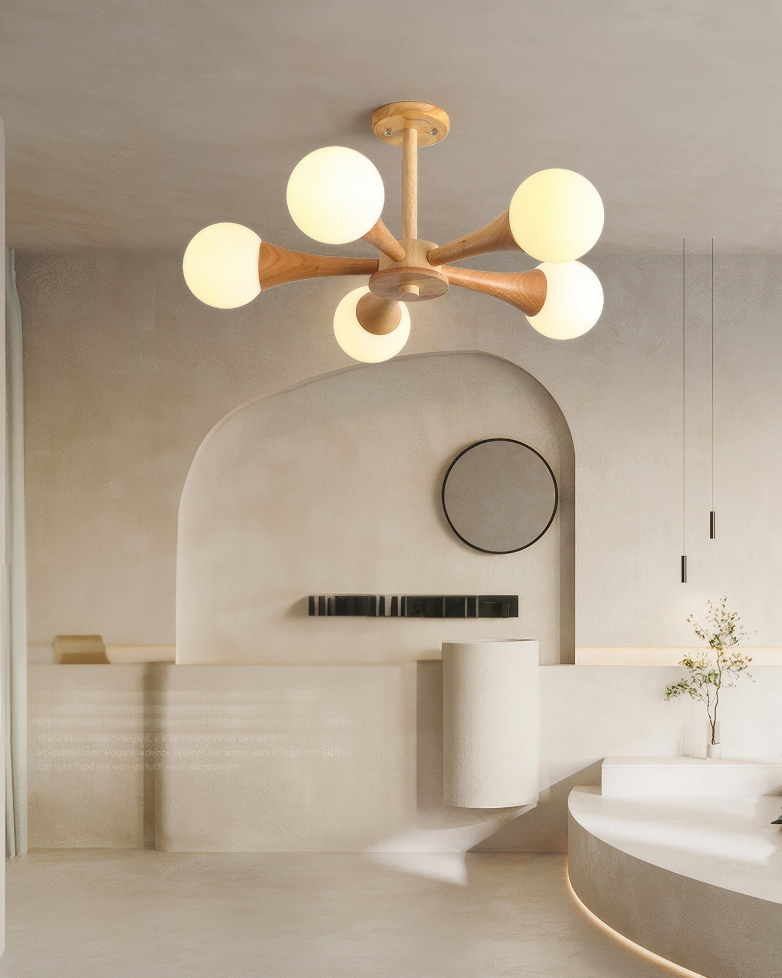 Aurelia Nordische Walnuss Minimalistische Pendelleuchte Mit Einstellbarem Warmem Licht