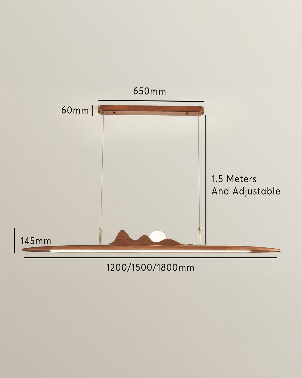 AuroraLine Holz Pendelleuchte In Einem Strang Wabi-Sabi Stil