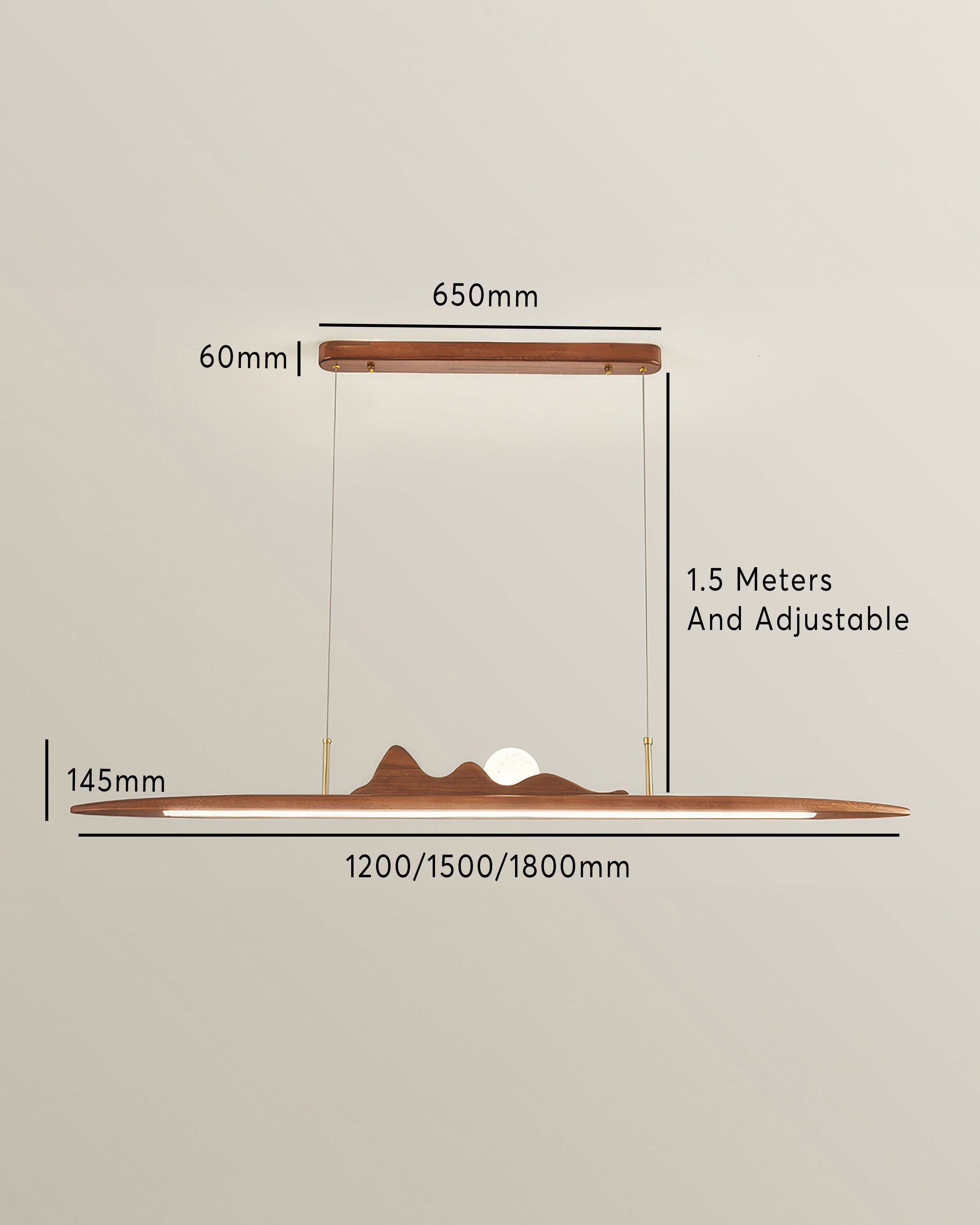 AuroraLine Holz Pendelleuchte In Einem Strang Wabi-Sabi Stil