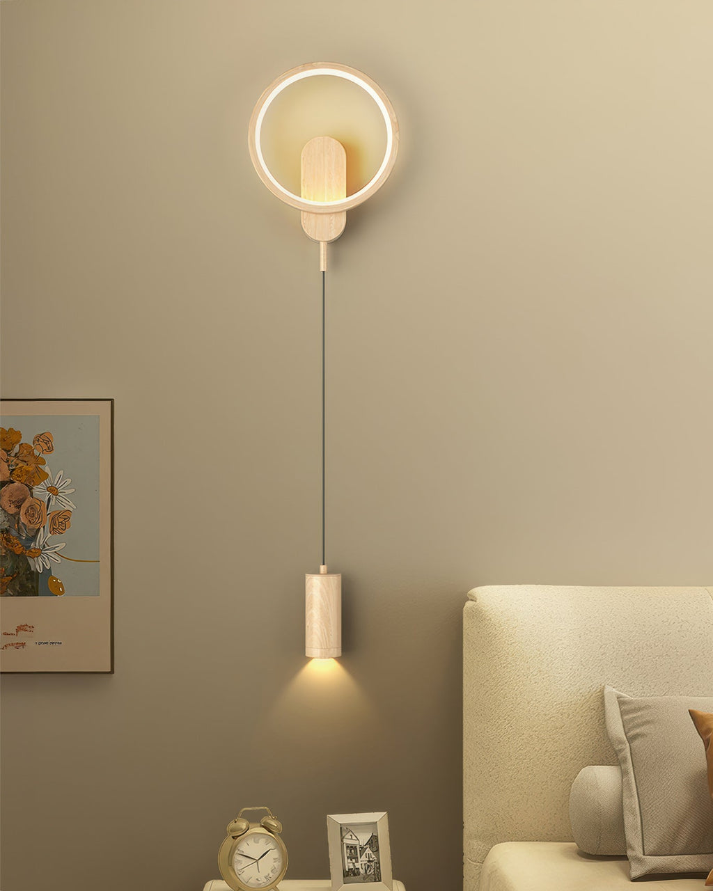 Elara Nordic Wood Grain Wall Lamp With Japandi Influence