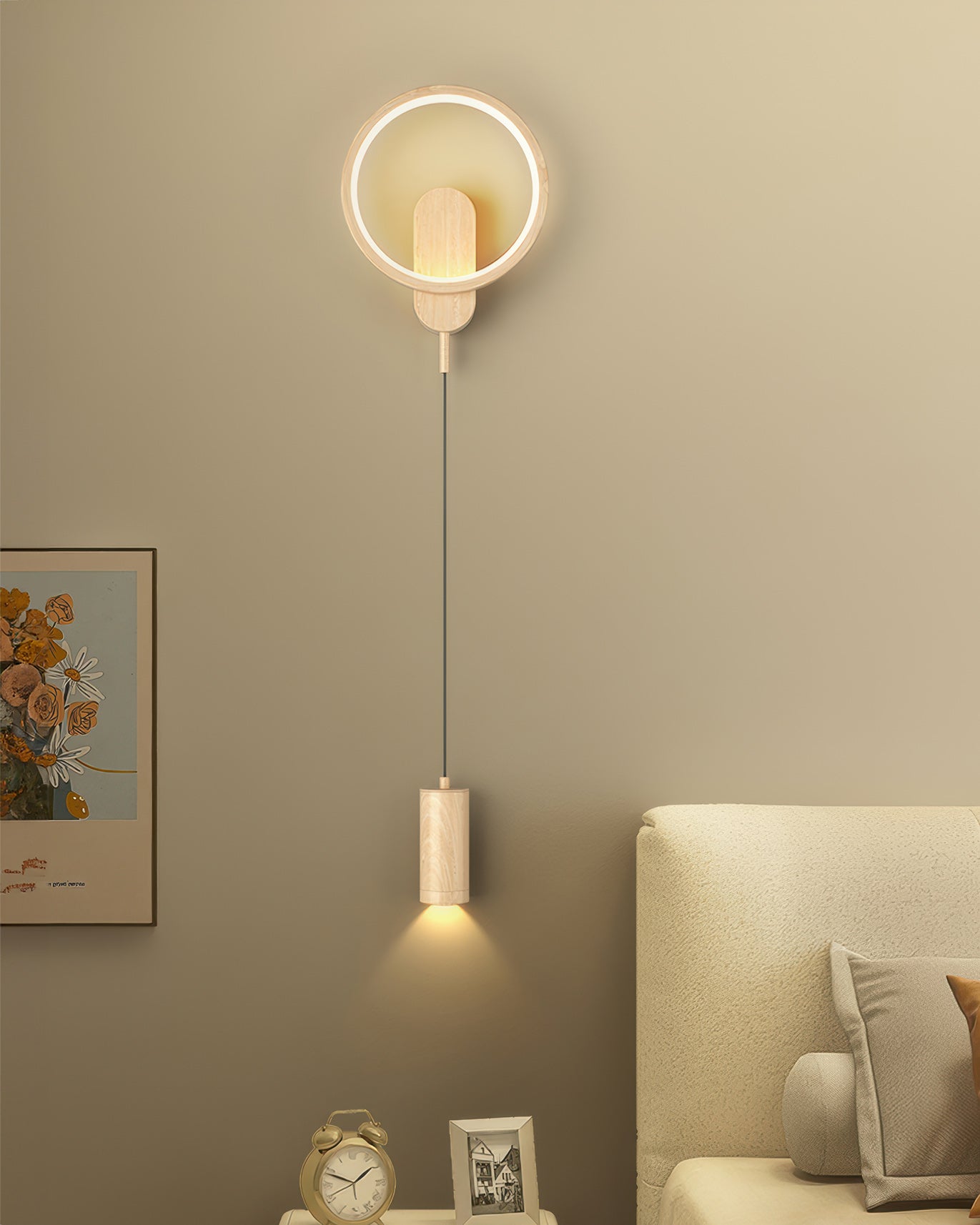 Elara Nordic Wood Grain Wall Lamp With Japandi Influence