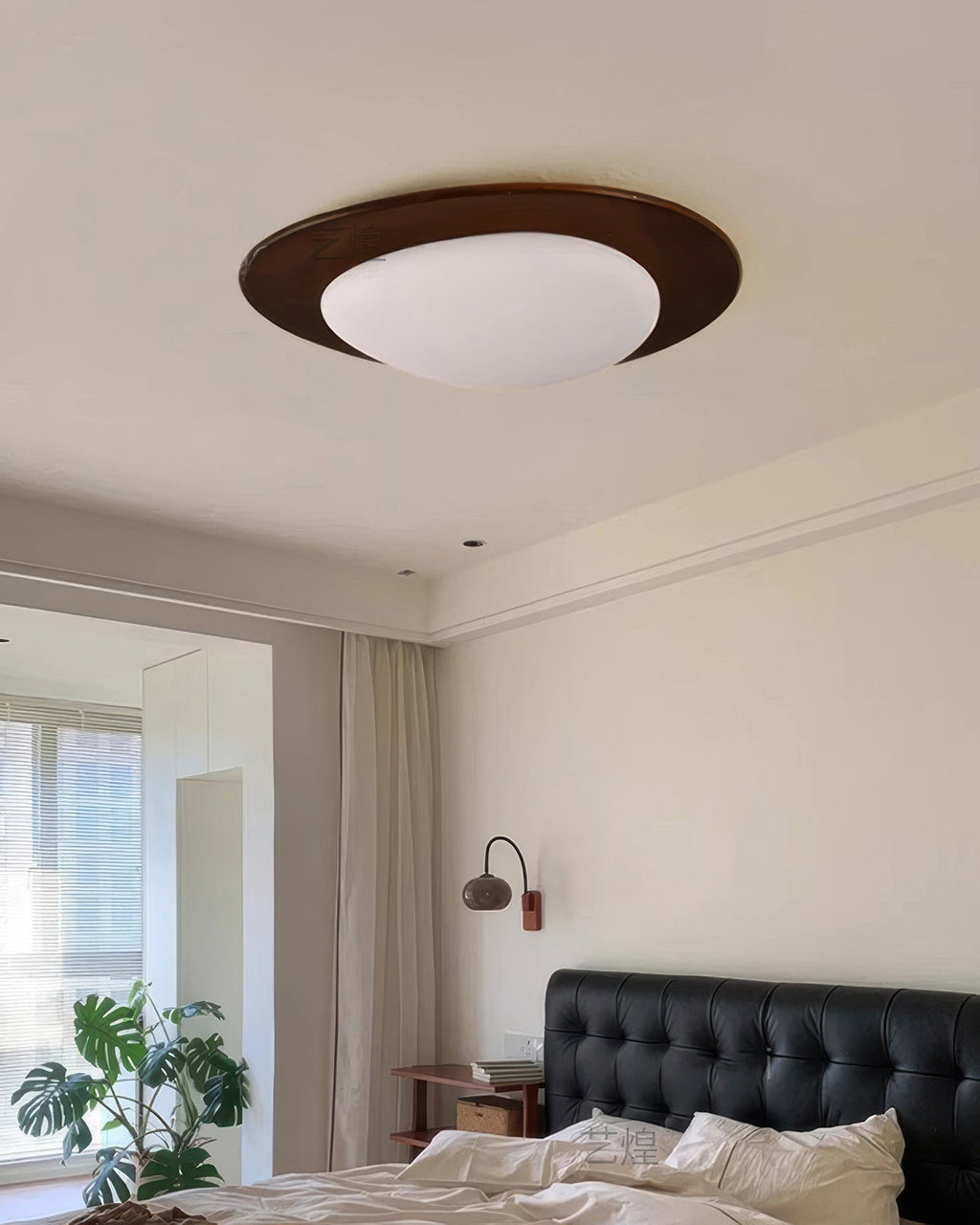 Nyra | Nordic Pebble Wood Grain LED Ceiling Light With Even Illumination