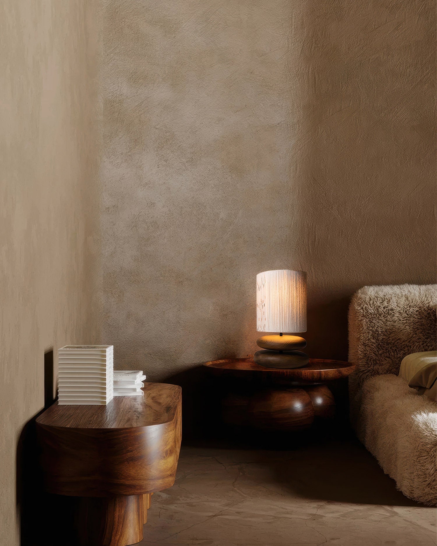 Solmere Tranquil Wood Table Lamp With LED Compatibility And Energy Efficiency