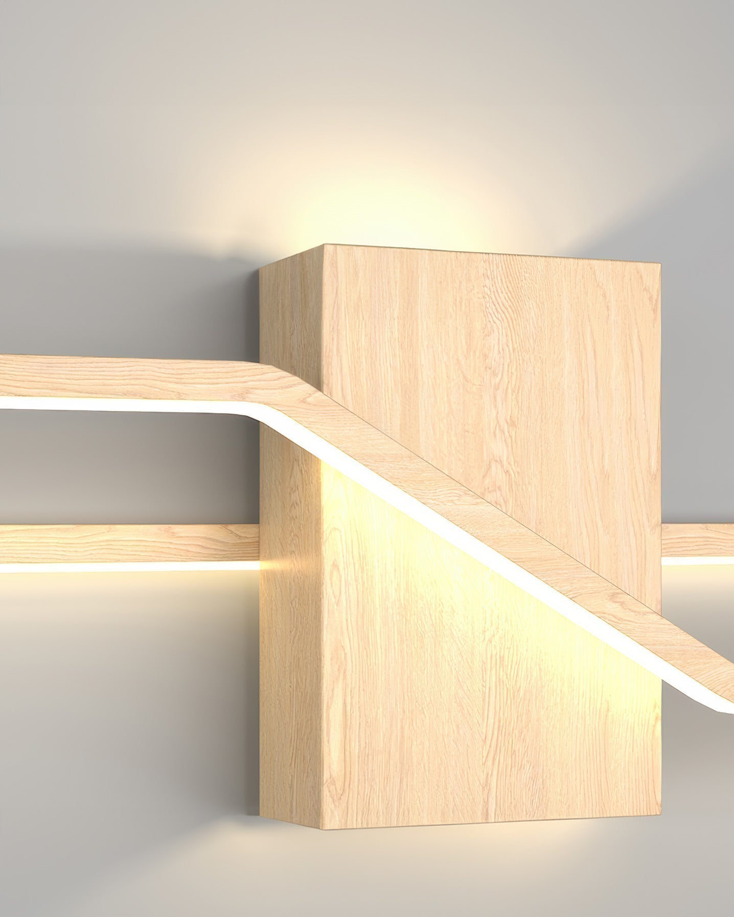 LumaVale Wood Grain Finish Minimalist LED Wall Light For Living Spaces