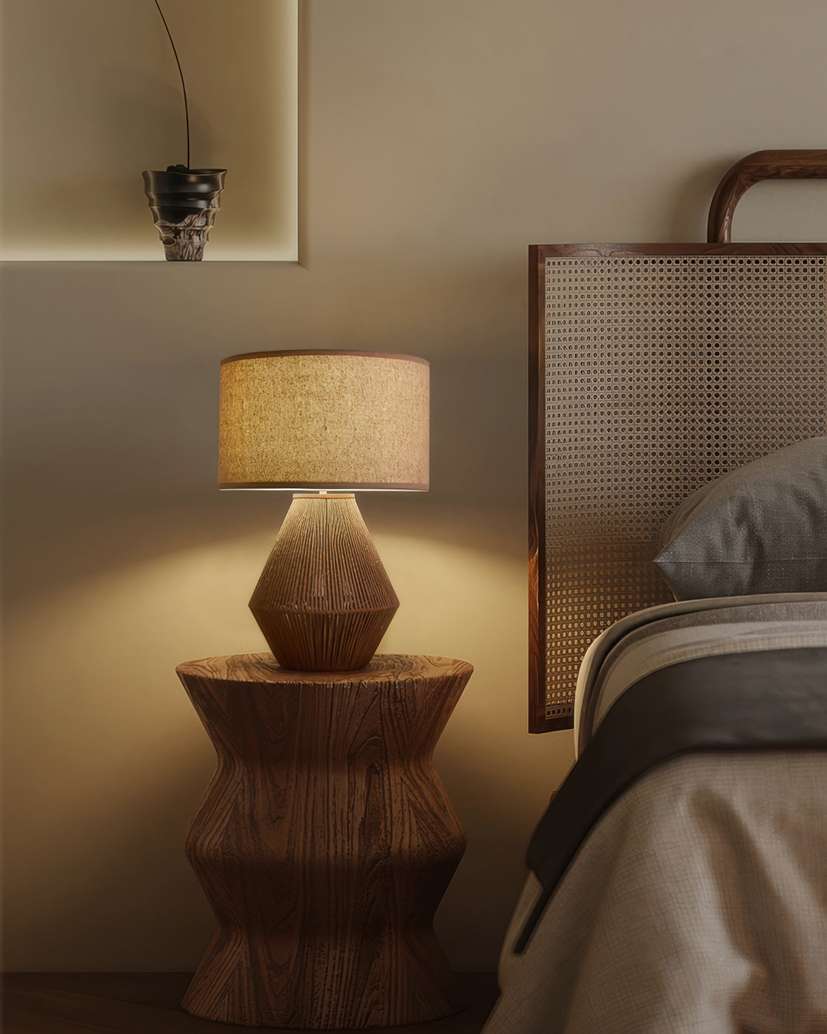 KumoWeave Hemp Desk Lamp With Eco Friendly Weave And Japanese Minimalist Design