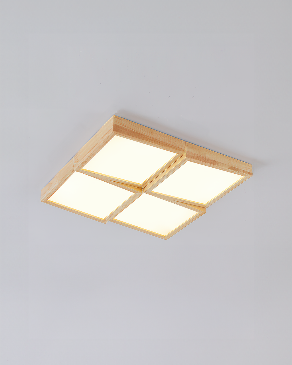 Caelum Modernist Walnut Log LED Ceiling Light, Energy-Efficient Soft Glow