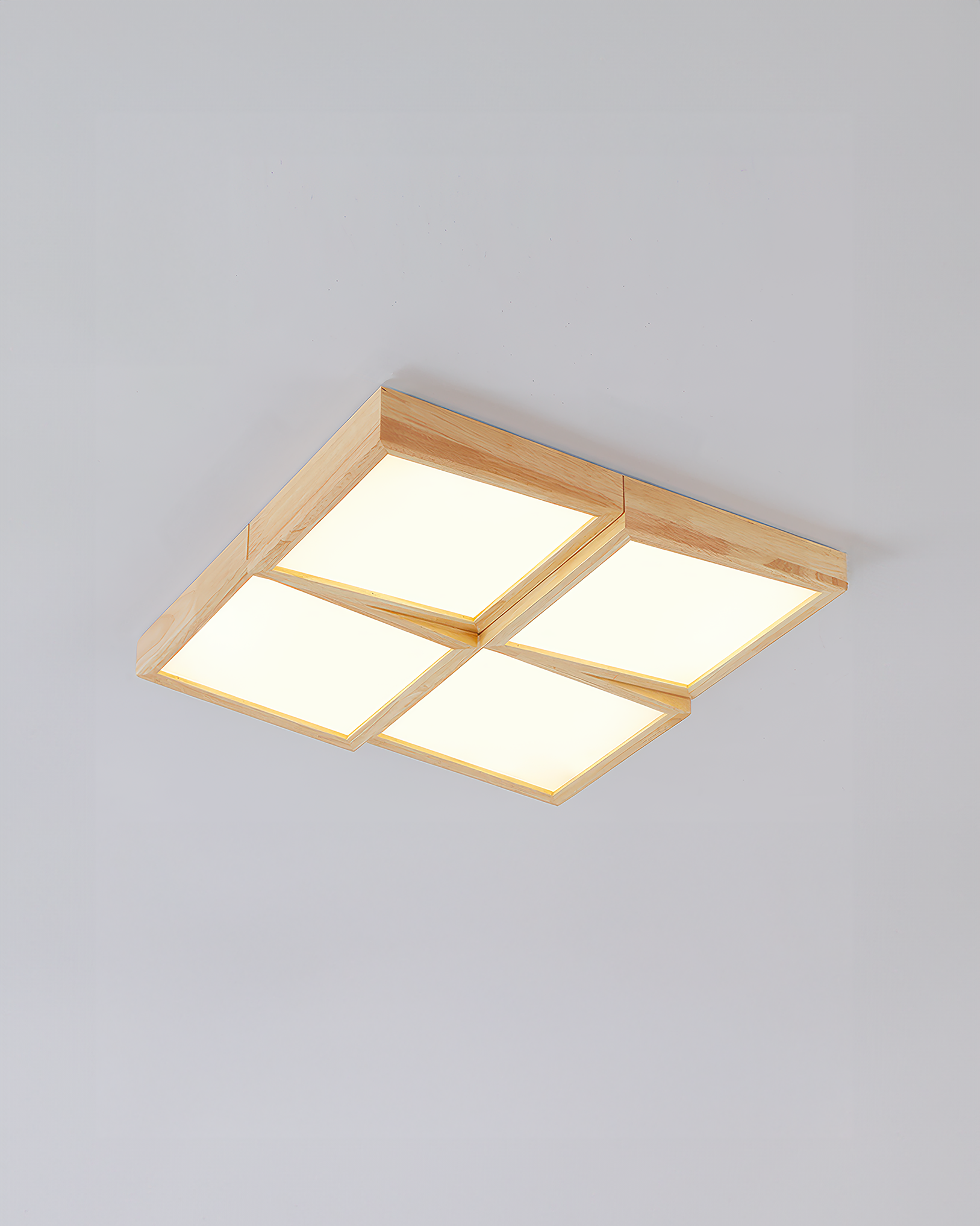 Caelum Modernist Walnut Log LED Ceiling Light, Energy-Efficient Soft Glow