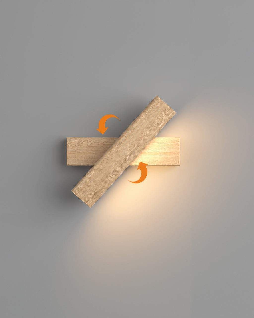 Rivara Nordic Wood Grain Wall Light With Adjustable Rotating Arm