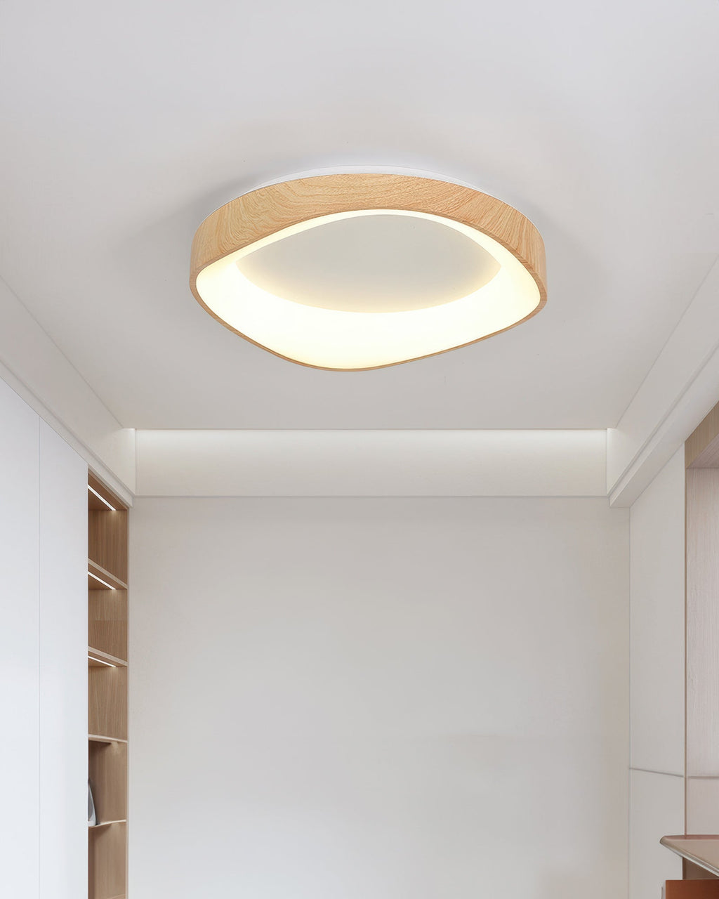 AstraNova Nordic Wood Grain LED Ceiling Light for Living Rooms and Bedrooms