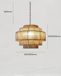 VerraWeave Handwoven Rattan Chandelier With Hemp Rope Accents