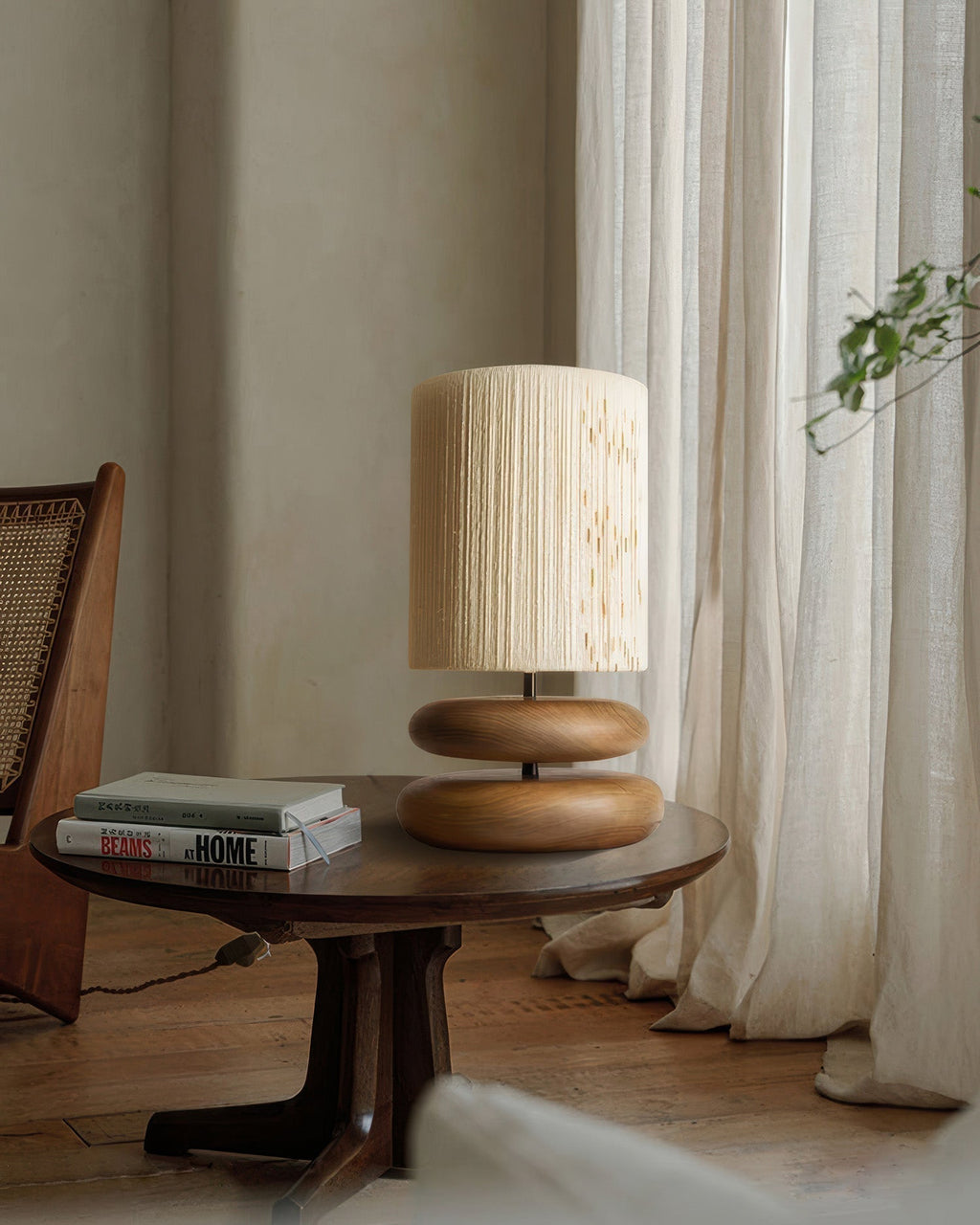 Solmere Tranquil Wood Table Lamp With LED Compatibility And Energy Efficiency