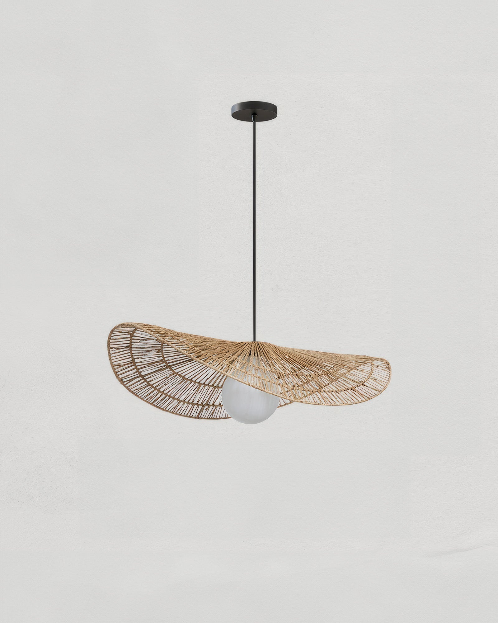 LumaRin Handwoven Rattan Chandelier in Japanese Wabi Sabi Style Ambient Light