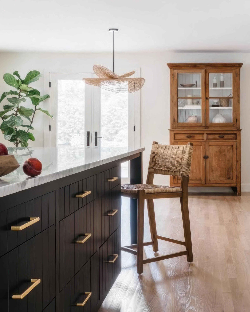 LumaRin Handwoven Rattan Chandelier in Japanese Wabi Sabi Style Ambient Light