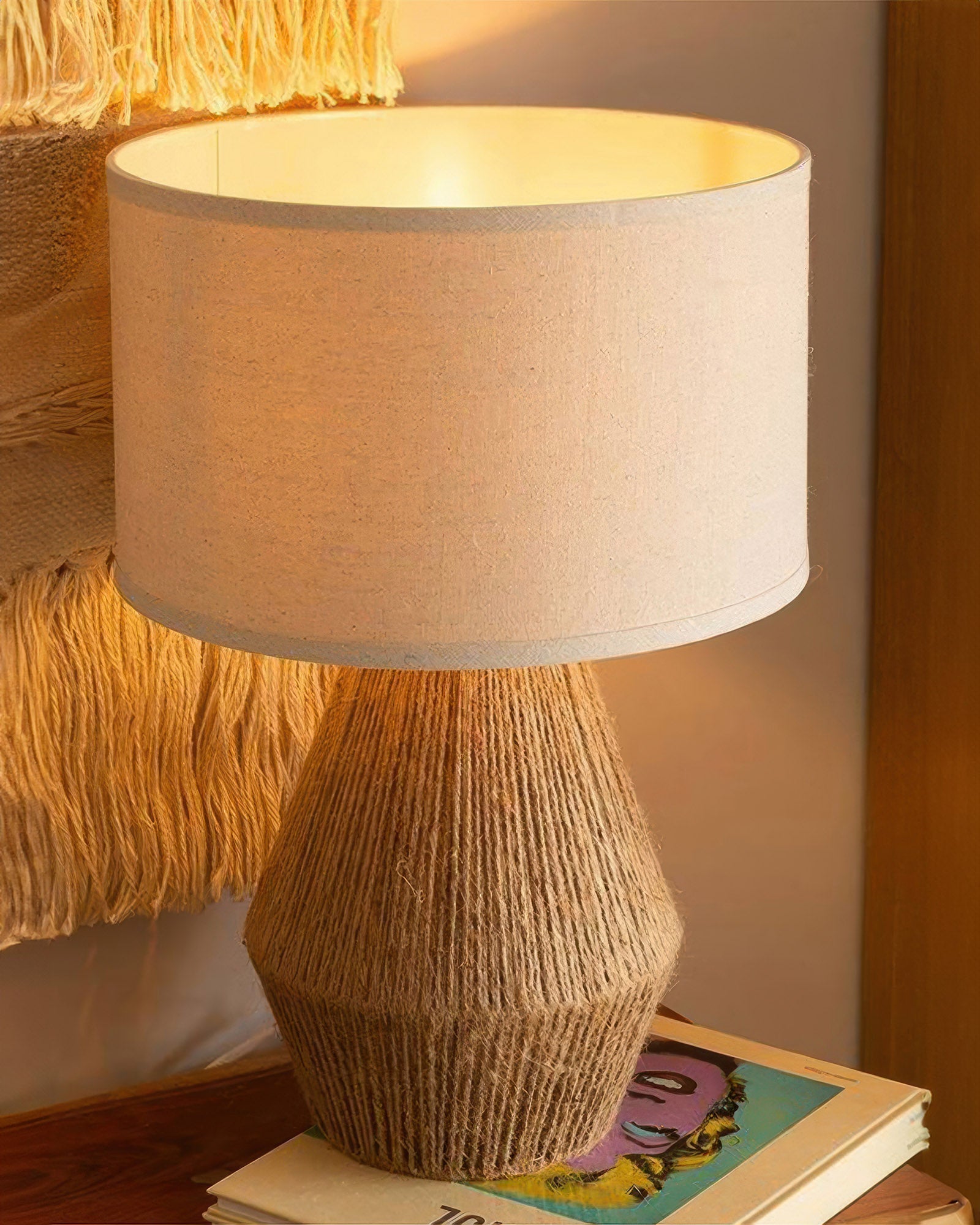 KumoWeave Hemp Desk Lamp With Eco Friendly Weave And Japanese Minimalist Design