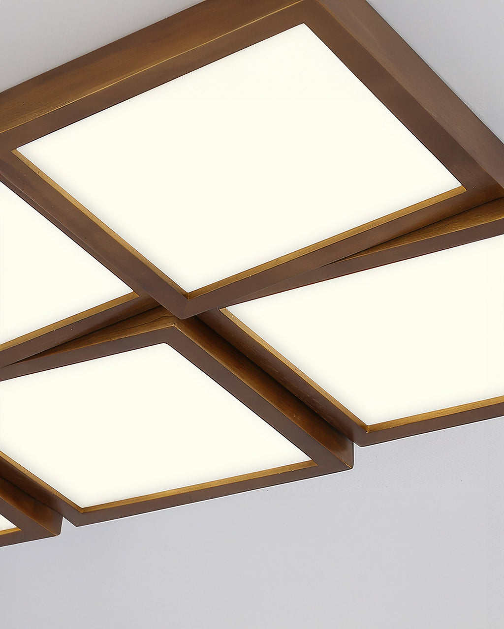 Caelum Modernist Walnut Log LED Ceiling Light, Energy-Efficient Soft Glow