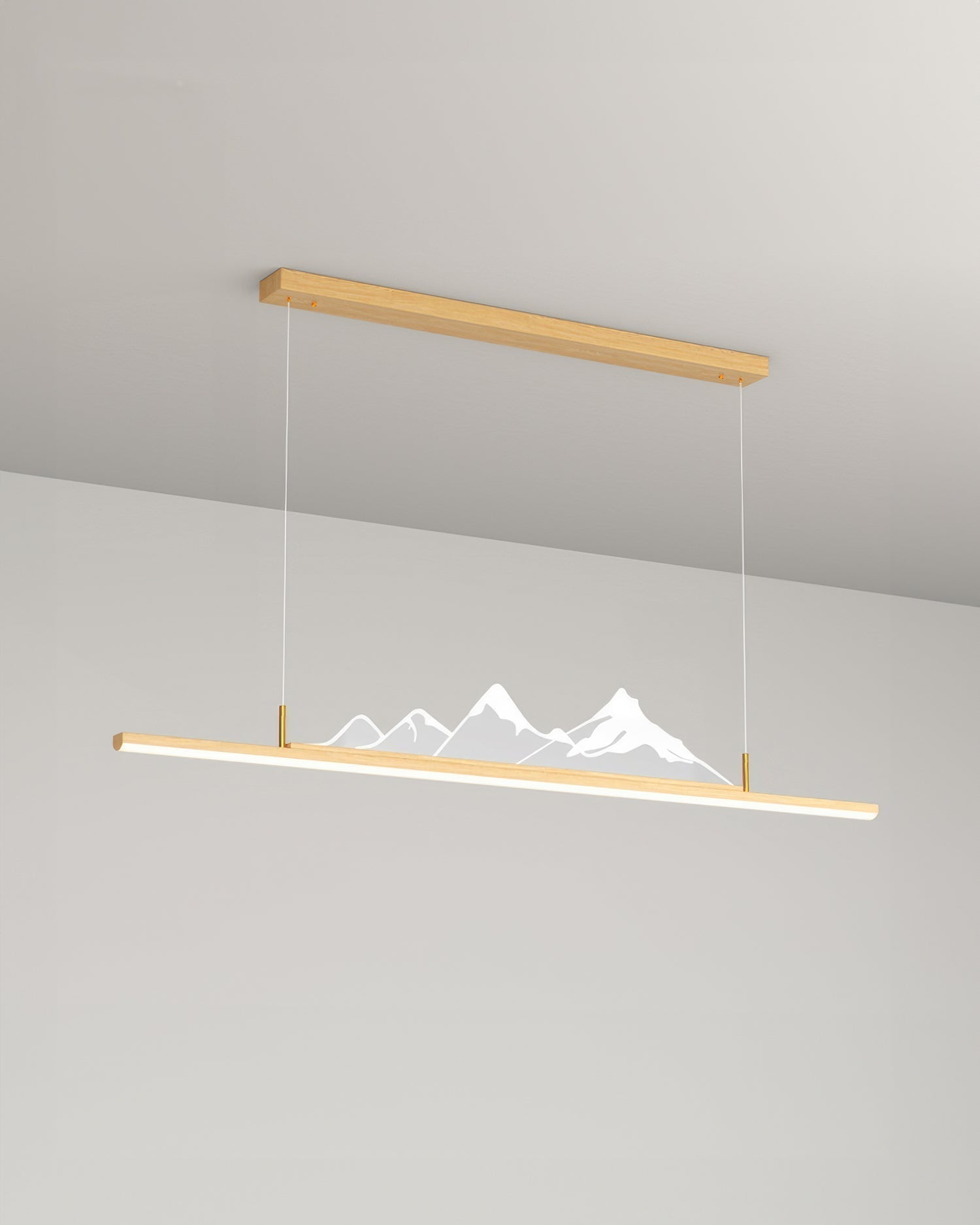 Kyara Zen Long Grain Wood Pendant Light in Japanese Style