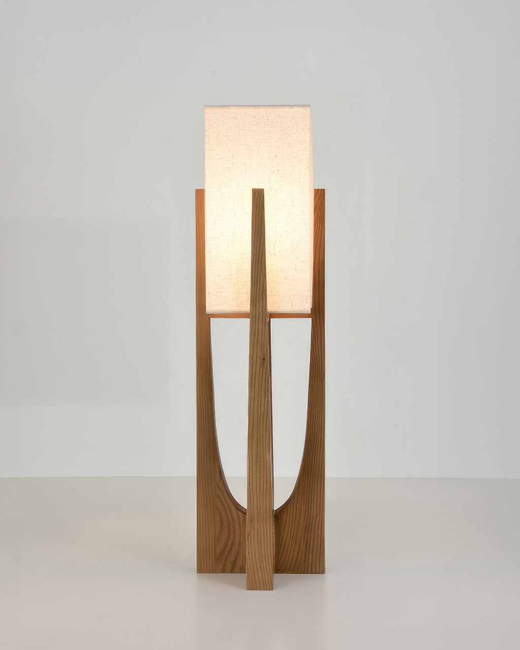 Kairoa Walnut Floor Lamp With Brass Accents Minimalist Japanese Design