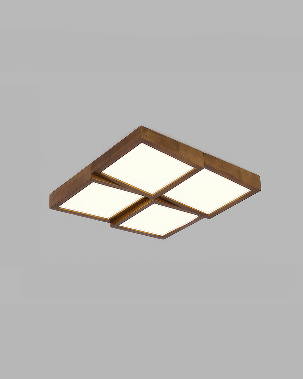 Caelum Modernist Walnut Log LED Ceiling Light, Energy-Efficient Soft Glow