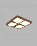 Caelum Modernist Walnut Log LED Ceiling Light, Energy-Efficient Soft Glow