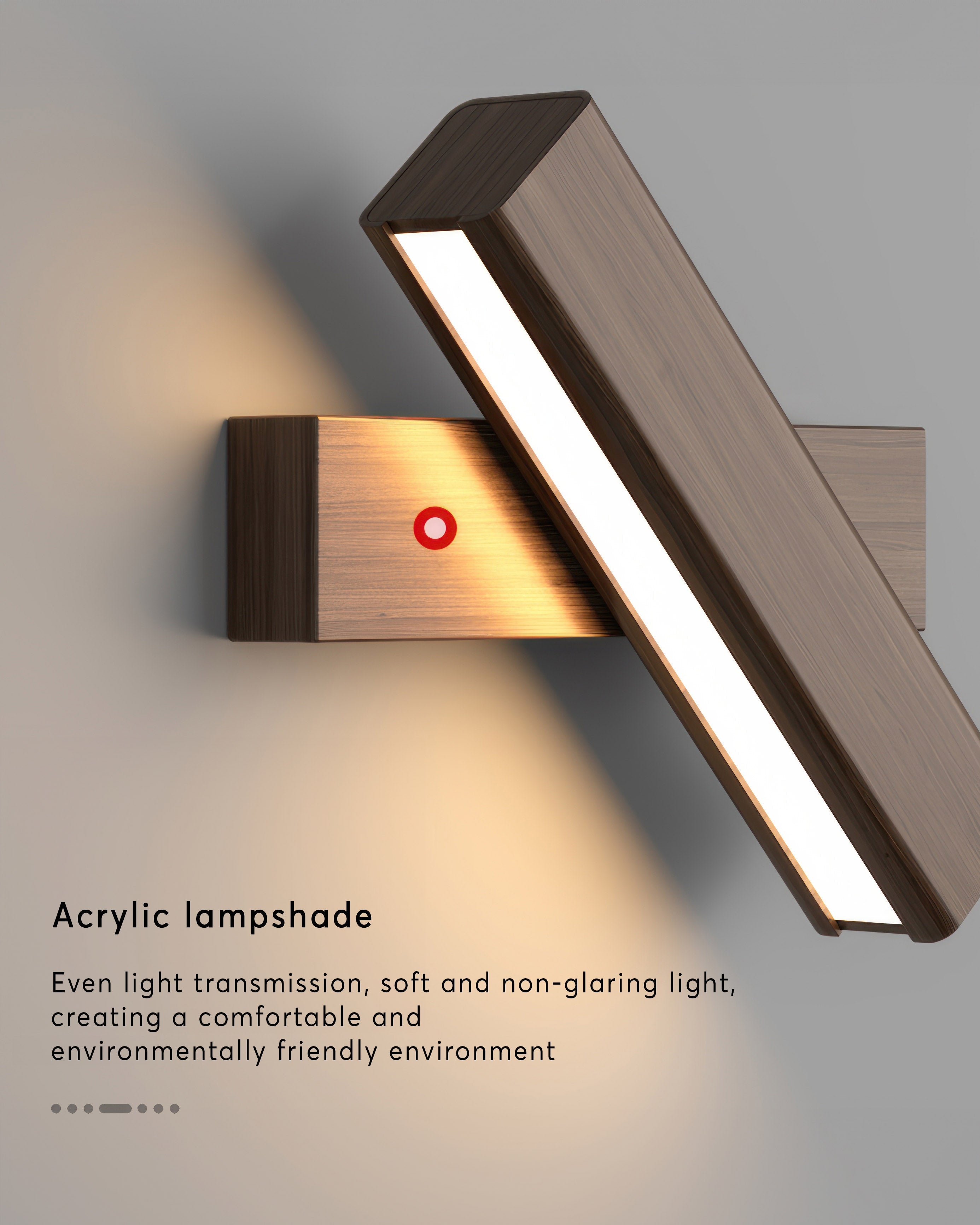 Rivara Nordic Wood Grain Wall Light With Adjustable Rotating Arm