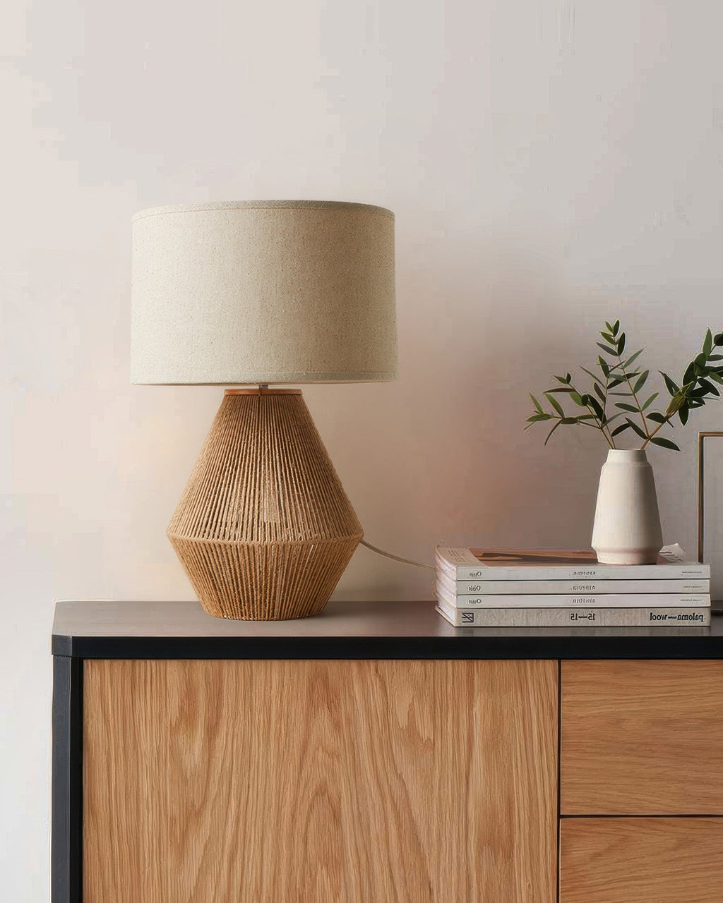 KumoWeave Hemp Desk Lamp With Eco Friendly Weave And Japanese Minimalist Design