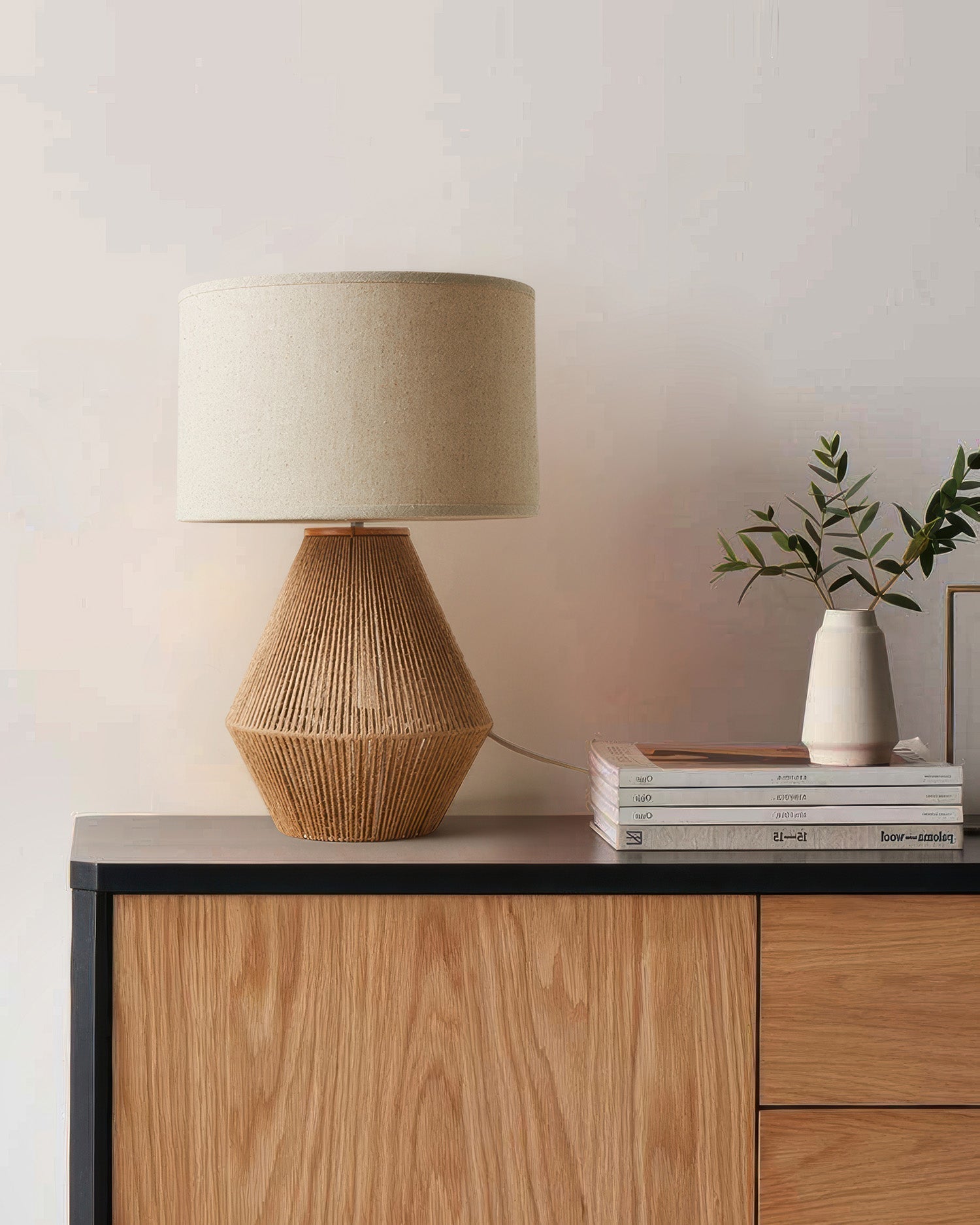 KumoWeave Hemp Desk Lamp With Eco Friendly Weave And Japanese Minimalist Design