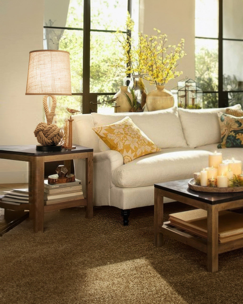 Haven Hemp Rope Table Lamp With Linen Shade And E27 Socket