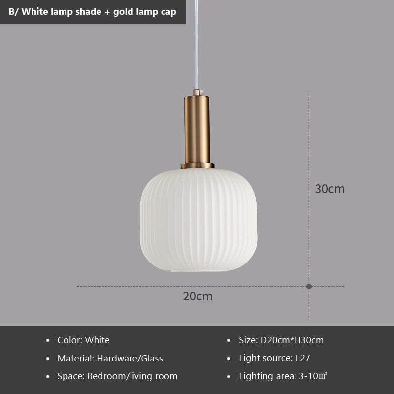 Lyra Fluted Glass Pendant Lights for Nordic Kitchen and Bedroom Ambience